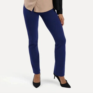Betabrand Straight Leg Classic Dress Pant Yoga Pants Navy Blue S